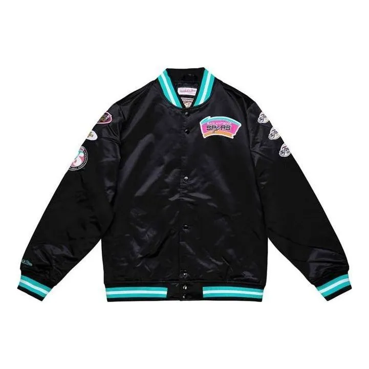 Mitchell & Ness x NBA San Antonio Spurs Champ City Satin Jacket 'Black' OJBF3232-SASYYPPPBLCK sold by KicksCrew