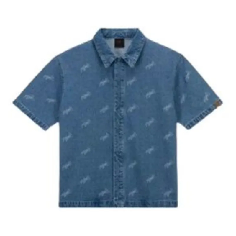 Nike Jordan Flight Denim Print Denim Shirt 'Blue' FN4654-436 sold by KicksCrew
