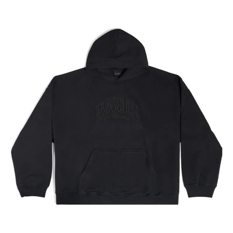 Balenciaga Cities Paris Hoodie Wide Fit 'Black' 674986TLVL81069 sold by KicksCrew