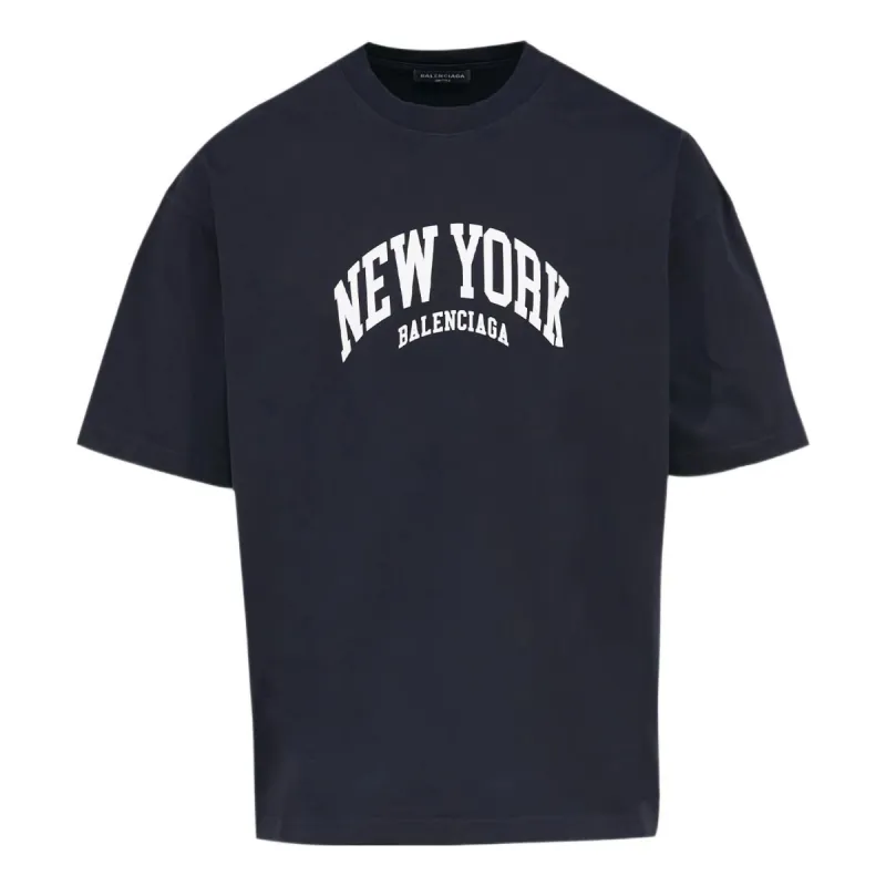Balenciaga Cities New York T-Shirt Medium Fit 'Navy' 612966TLVM23967 sold by KicksCrew