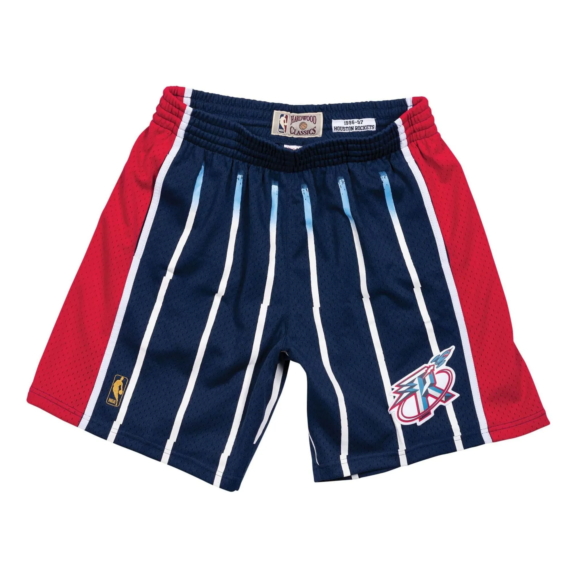 Mitchell & Ness NBA Swingman Shorts Houston Rockets Road 1996-97 'Navy White' SMSHGS18234-HRONAVY96 sold by KicksCrew