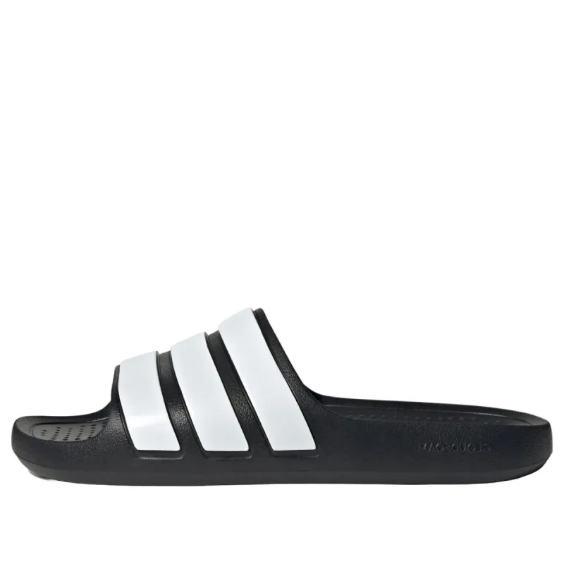 adidas Adilette Flow Slides 'Black White' IF4134 sold by KicksCrew