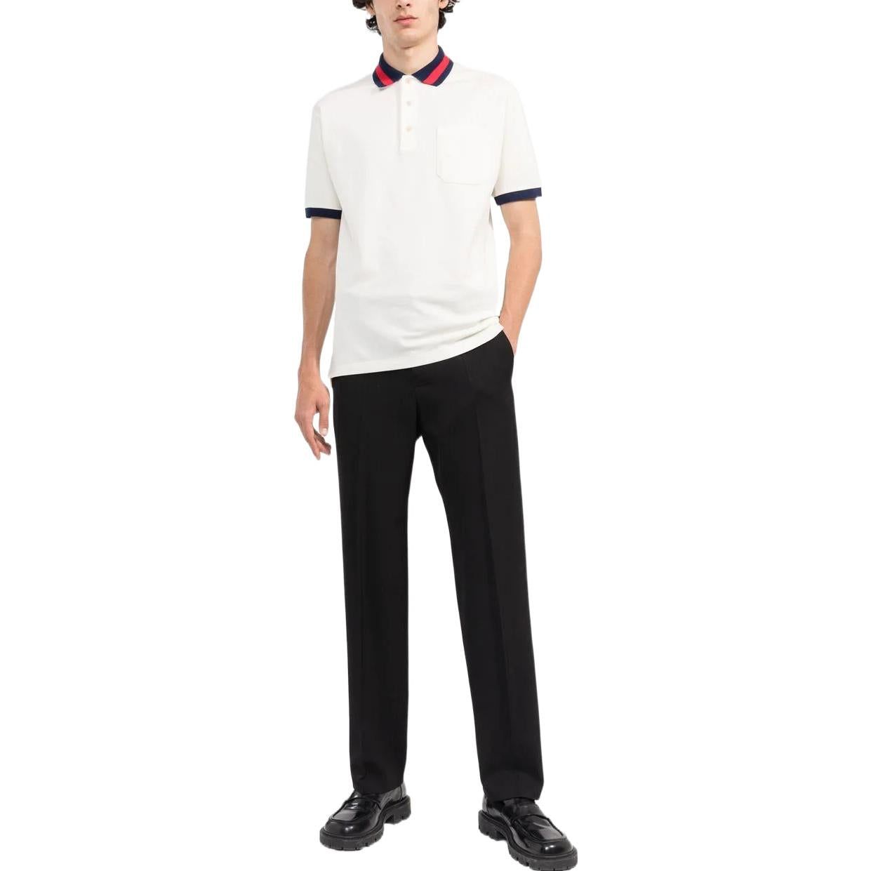 Gucci Cotton Piquet Polo With Web Collar 'Ivory' 701735-XJELJ-9750 sold by KicksCrew product image thumbnail 2