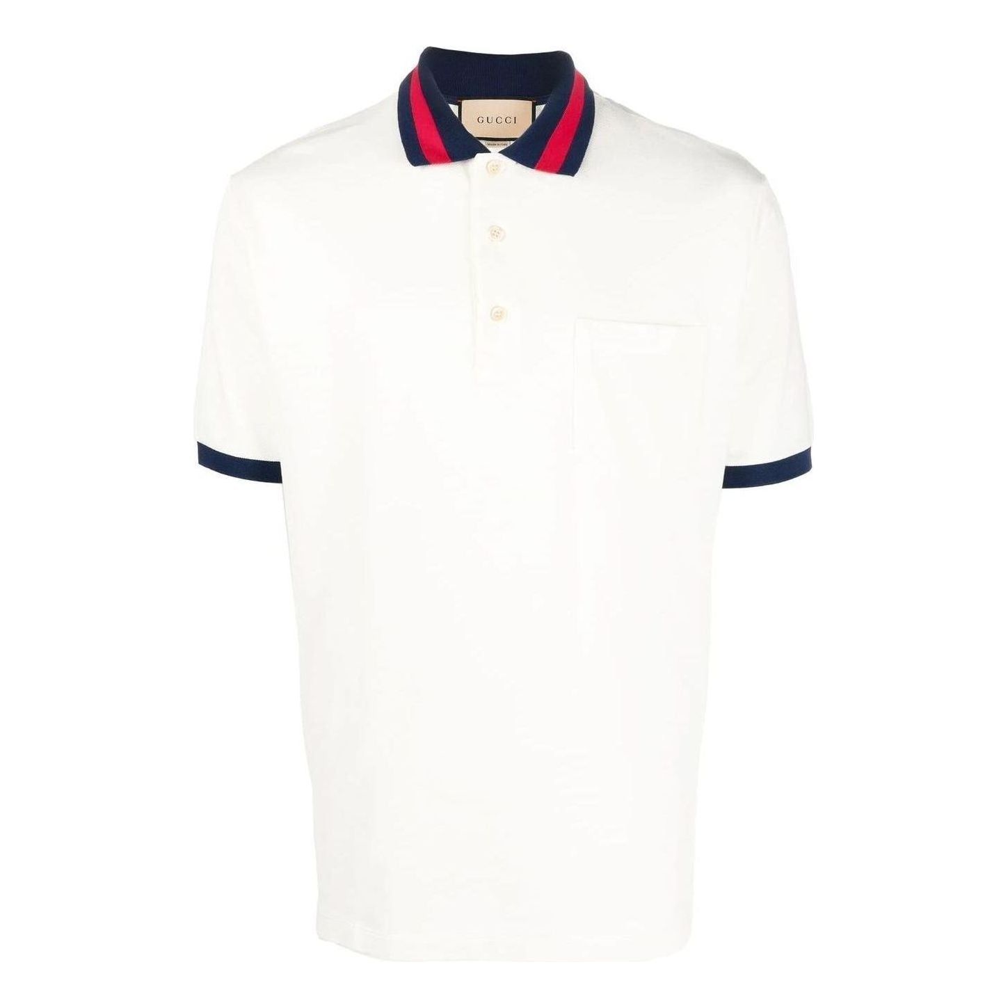 Gucci Cotton Piquet Polo With Web Collar 'Ivory' 701735-XJELJ-9750 sold by KicksCrew