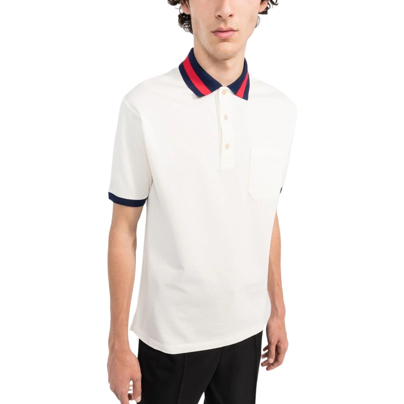 Gucci Cotton Piquet Polo With Web Collar 'Ivory' 701735-XJELJ-9750 sold by KicksCrew product image thumbnail 4