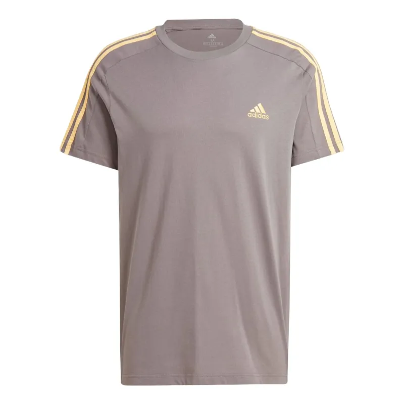 adidas Essentials Single Jersey 3-Stripes T-shirt Asia Sizing 'Brown' IS1334 sold by KicksCrew