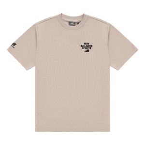 New Balance Logo Print Tee 'Beige Black' 5ED12093-LBE sold by KicksCrew