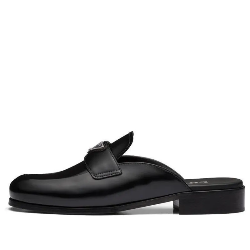 (WMNS) PRADA Brushed Leather Mules 'Black' 1D918M_055_F0002_F_025 sold by KicksCrew
