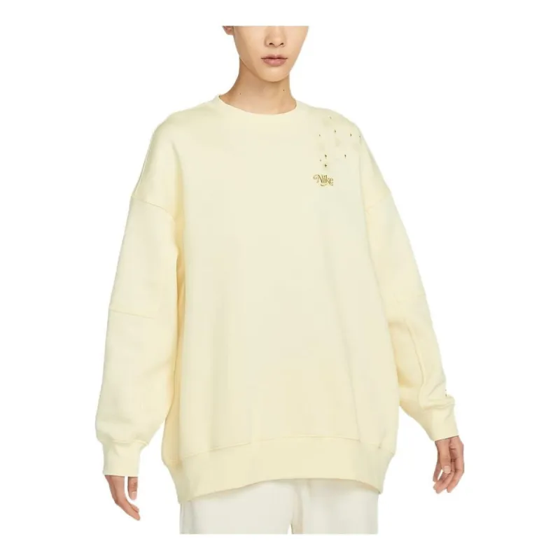 (WMNS) Nike Sportswear Fleece Crew Sweatshirt 'Yellow' FB1918-744 sold by KicksCrew
