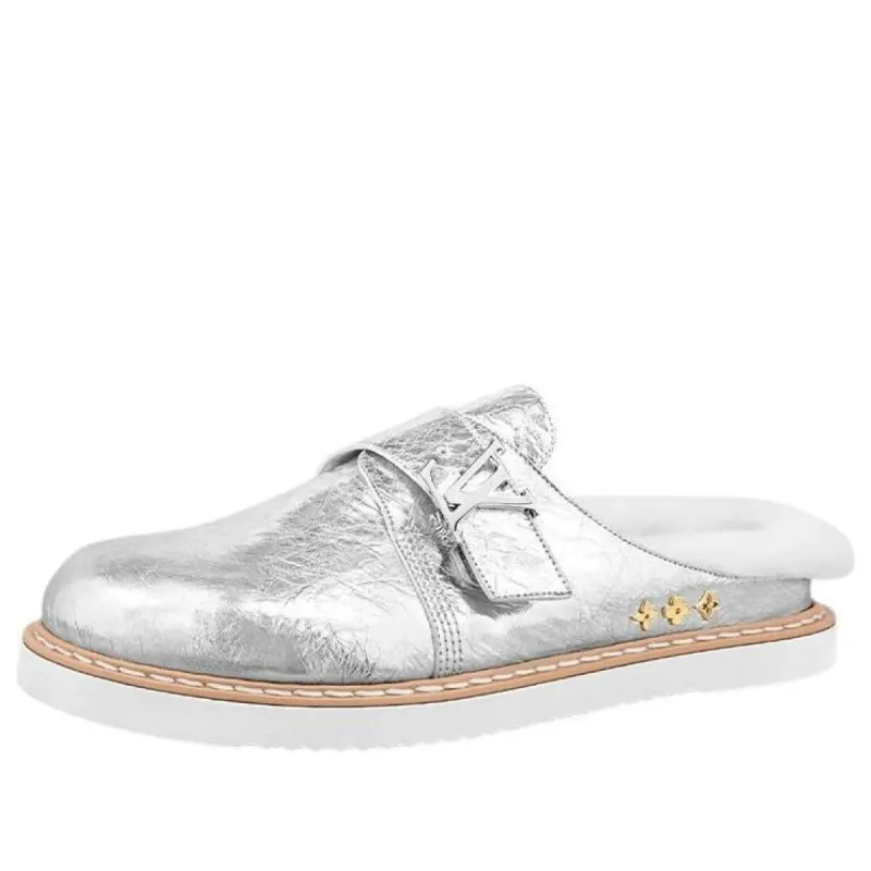 LOUIS VUITTON LV Easy mules 'Silver' 1A9INH sold by KicksCrew