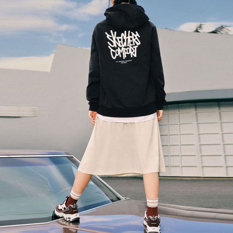 Skechers Graphic Hoodie 'Black White' L322U105-0018 sold by KicksCrew product image thumbnail 3