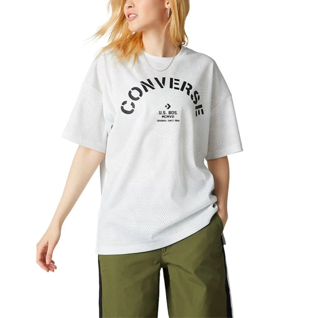 (WMNS) Converse Areca Palm Mesh Boxy T-Shirt 'White Black' 10008467-A04 sold by KicksCrew product image thumbnail 2