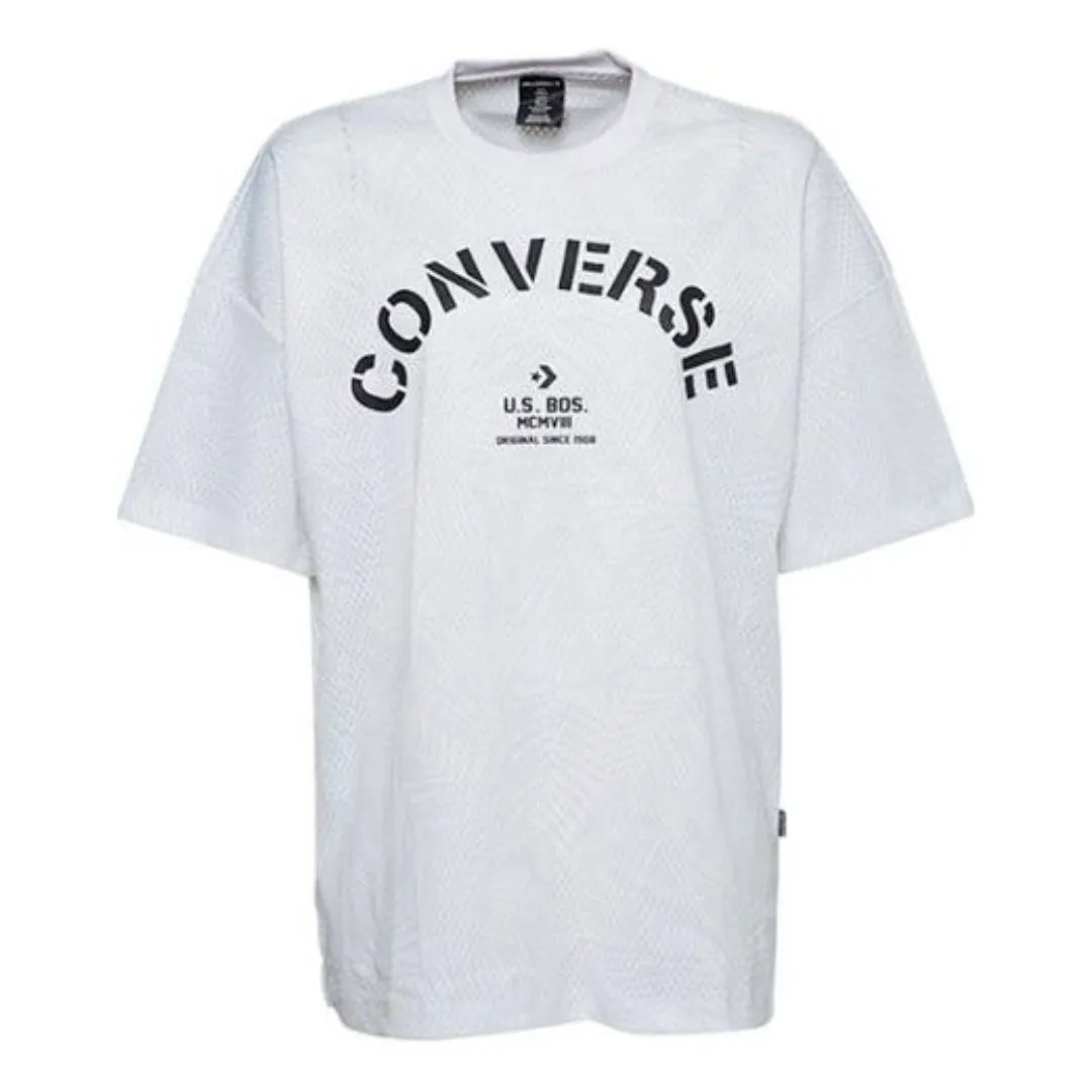 (WMNS) Converse Areca Palm Mesh Boxy T-Shirt 'White Black' 10008467-A04 sold by KicksCrew