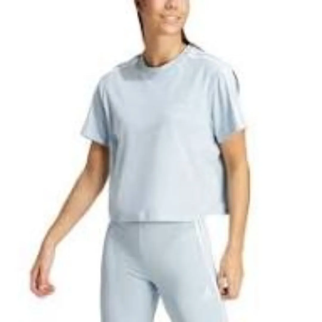 (WMNS) adidas Essentials 3-Stripes Single Jersey Crop Top Asia Sizing 'Blue' IS1568 sold by KicksCrew product image thumbnail 2