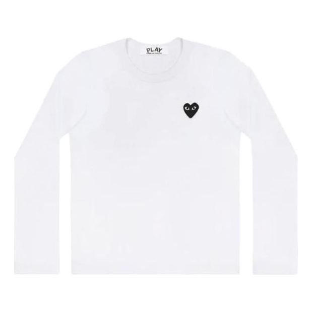 COMME des GARCONS PLAY L/S Basic T-Shirt Black Emblem 'White' AZ-T119-051-2-3 sold by KicksCrew