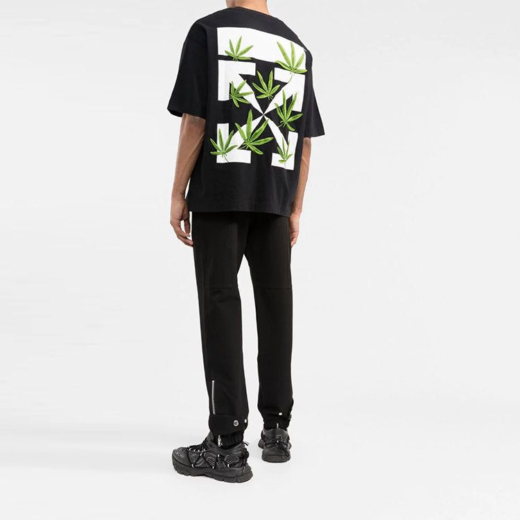 Off-White Weed Arrows Oversized T-Shirt 'Black Green' OMAA120S22JER0021055 sold by KicksCrew product image thumbnail 3