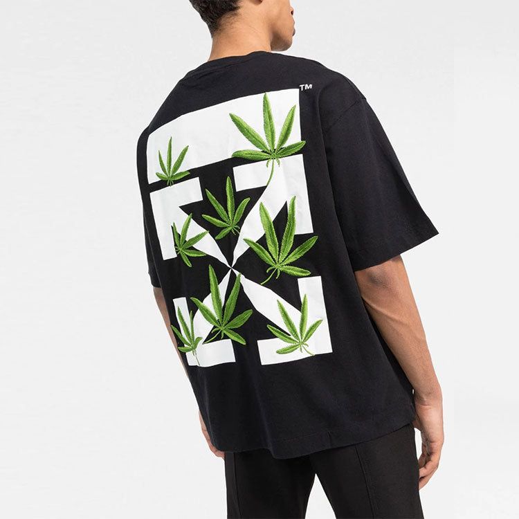 Off-White Weed Arrows Oversized T-Shirt 'Black Green' OMAA120S22JER0021055 sold by KicksCrew product image thumbnail 4