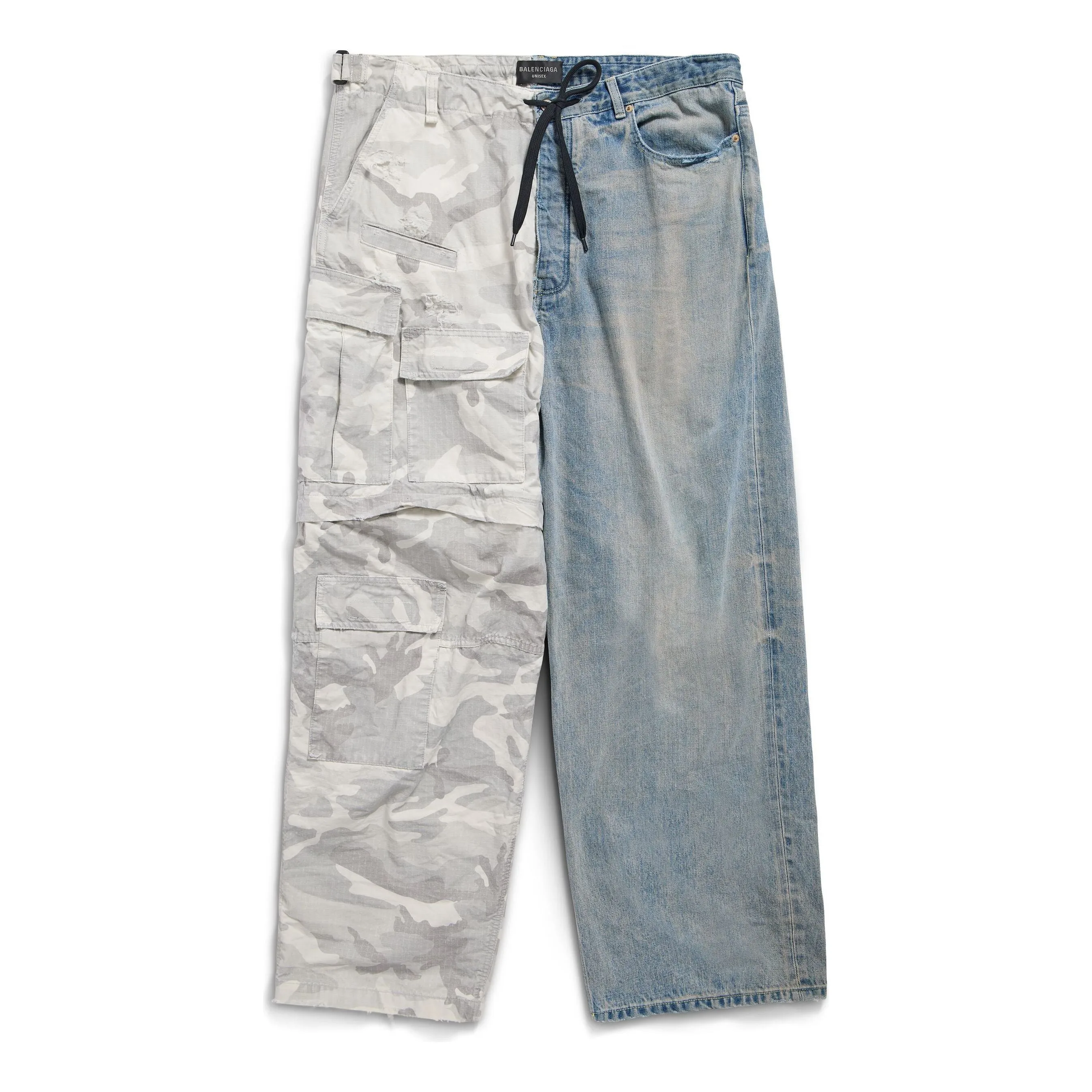 Balenciaga Grayscale Camo Hybrid Baggy Pants 'Light Blue' 786645TQW556379 sold by KicksCrew