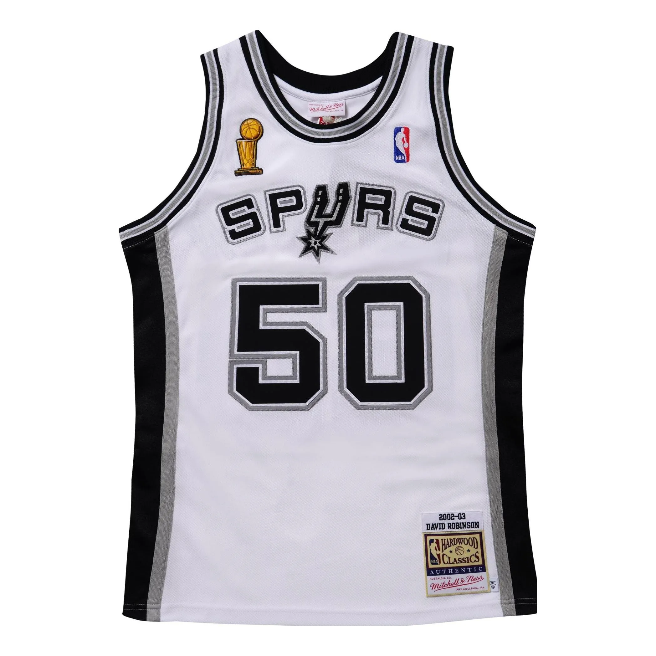 Mitchell & Ness x NBA San Antonio Spurs Finals 2002-03 Jersey 'David Robinson 50' AJY44948-SAS02DRBWHIT sold by KicksCrew