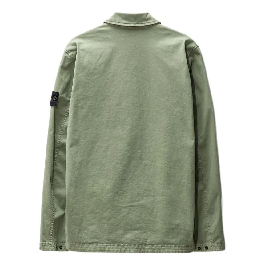 STONE ISLAND Compass-Patch Zipped Shirt Jacket 'Green' 781510304-V0155 sold by KicksCrew product image thumbnail 2