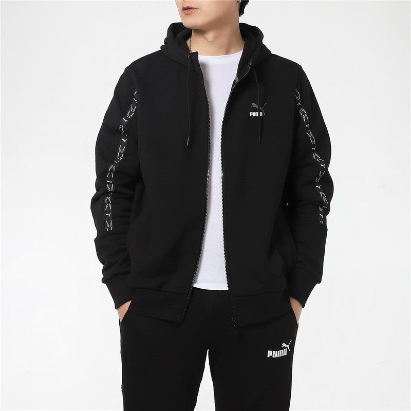 Puma Elevate Hooded Full-Zip Jacket 'Black White' 531071-01 sold by KicksCrew product image thumbnail 3