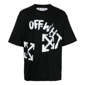 Off-White Paint Script Oversized Skate T-Shirt 'Black' OMAA120F22JER0041001 sold by KicksCrew