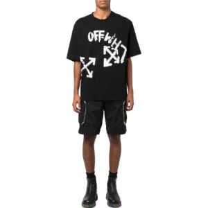 Off-White Paint Script Oversized Skate T-Shirt 'Black' OMAA120F22JER0041001 sold by KicksCrew