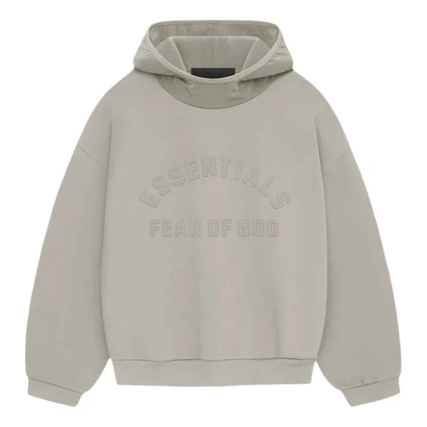 Fear of God Essentials SS24 Nylon Fleece Hoodie 'Seal' 202SP244315F sold by KicksCrew