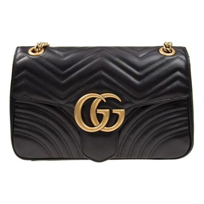 (WMNS) Gucci Marmont Medium Matelasse Shoulder Bag 'Black' 443496-DTDIT-1000 sold by KicksCrew