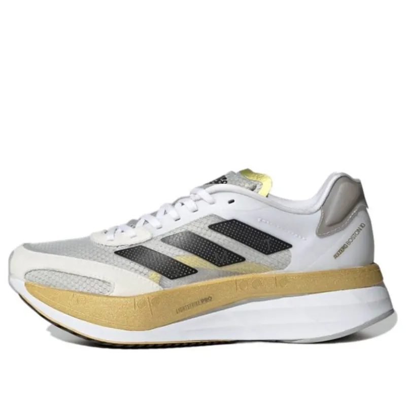 (WMNS) adidas Adizero Boston 10 TME 'White Gold Metallic' GV7716 sold by KicksCrew