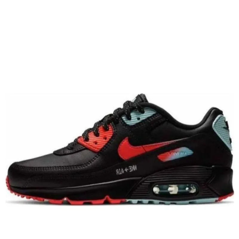 (WMNS) Nike Air Max 90 Leather 'Black Crimson Glacier Ice' CZ8144-001 sold by KicksCrew