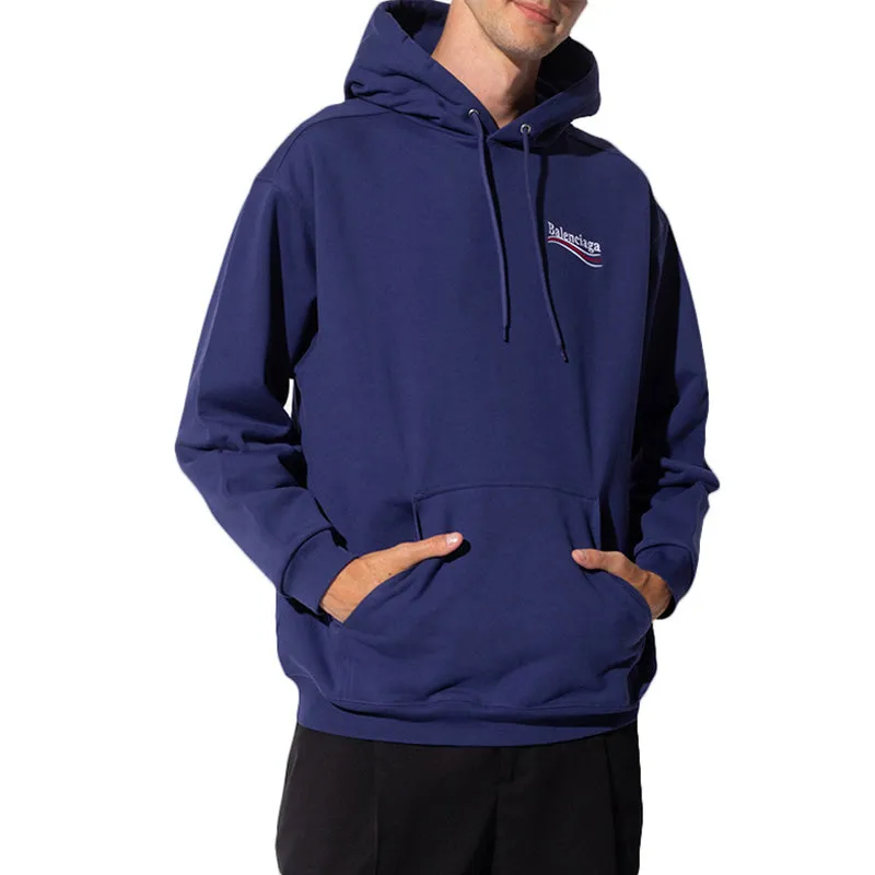 Balenciaga Political Campaign Hoodie Medium Fit 'Blue' 600583TKVI91195 sold by KicksCrew product image thumbnail 4