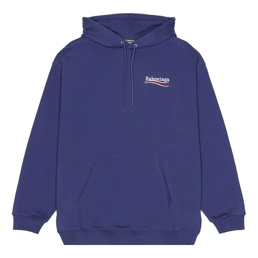 Balenciaga Political Campaign Hoodie Medium Fit 'Blue' 600583TKVI91195 sold by KicksCrew