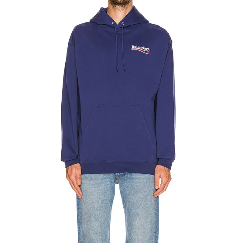 Balenciaga Political Campaign Hoodie Medium Fit 'Blue' 600583TKVI91195 sold by KicksCrew product image thumbnail 3