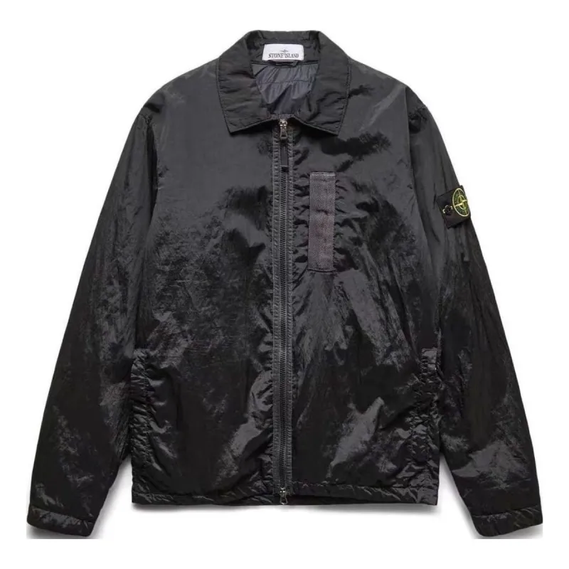 STONE ISLAND Compass Patch Zipped Jacket 'Black' 7715Q0519-V0029 sold by KicksCrew