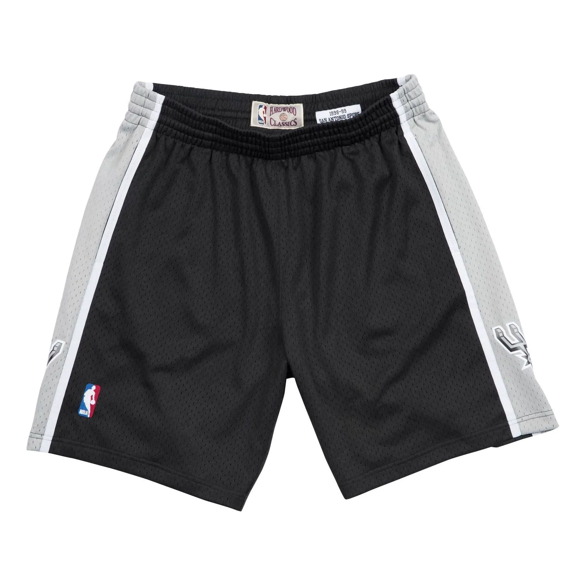 Mitchell & Ness x NBA San Antonio Spurs Road 1998-99 Swingman Shorts 'Black' SMSHGS18251-SASBLCK98 sold by KicksCrew