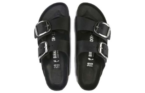 (WMNS) Birkenstock Arizona Double-Buckle Sandals 'Black' 1011075 sold by KicksCrew