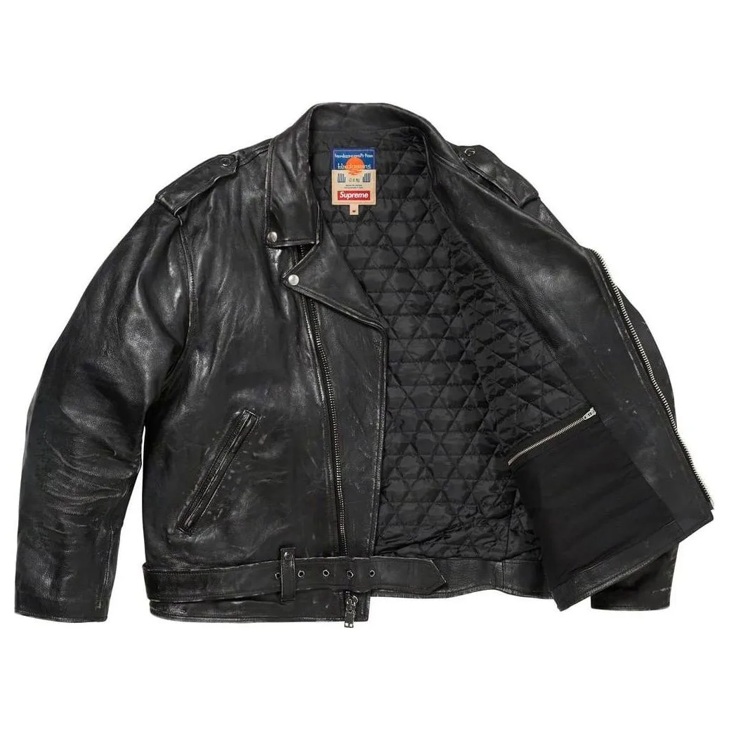 Supreme x BLACKMEANS FW23 WEEK16 PAINTED LEATHER MOTORCYCLE Jacket SUP-FW23-243 sold by KicksCrew product image thumbnail 3