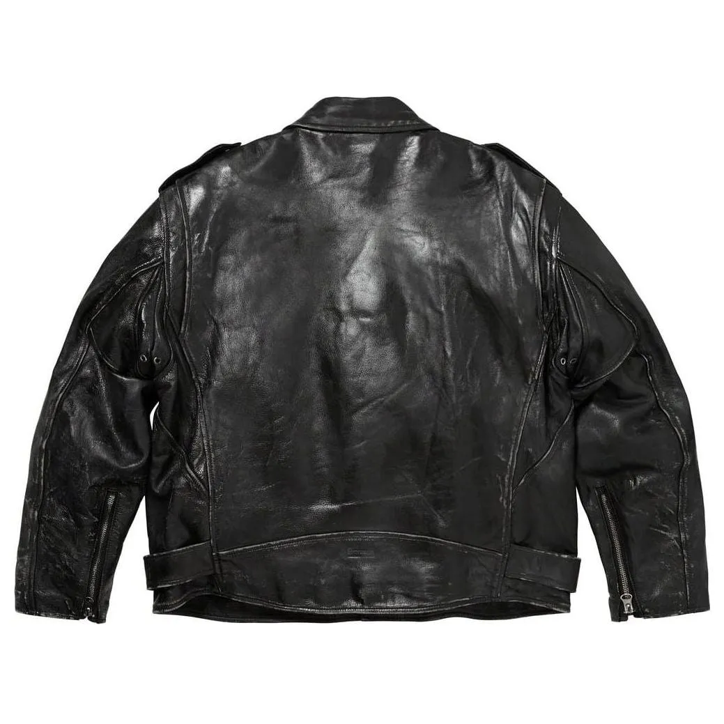 Supreme x BLACKMEANS FW23 WEEK16 PAINTED LEATHER MOTORCYCLE Jacket SUP-FW23-243 sold by KicksCrew product image thumbnail 2