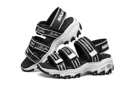 (GS) Skechers Dlites Sandals 'Black White' 664167L-BLK sold by KicksCrew
