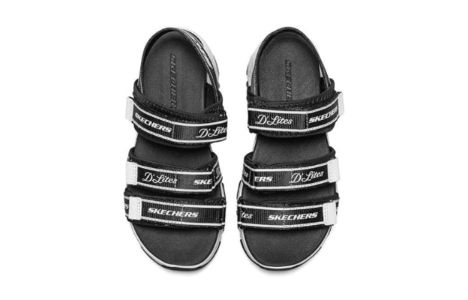 (GS) Skechers Dlites Sandals 'Black White' 664167L-BLK sold by KicksCrew