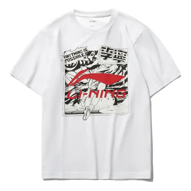 Li-Ning Graphic Loose Fit T-shirt 'White' AHSR401-1 sold by KicksCrew