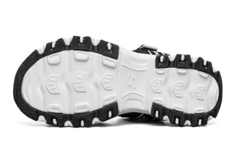 (GS) Skechers Dlites Sandals 'Black White' 664167L-BLK sold by KicksCrew