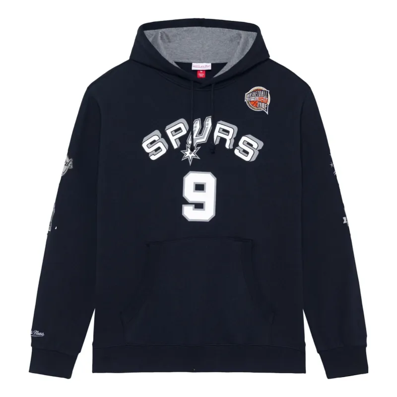 Mitchell & Ness x NBA San Antonio Spurs HOF Fleece Hoodie 'Tony Parker 9' FPHD6861-SASYYTPABLCK sold by KicksCrew