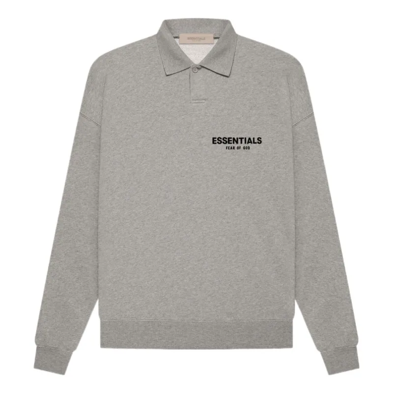 Fear of God Essentials SS22 Long Sleeve Polo Shirt 'Dark Oatmeal' FOG-SS22-522 sold by KicksCrew