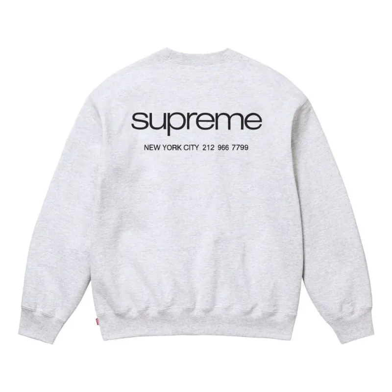 Supreme FW23 Week10 NYC Crewneck Logo Sweater 'White' SUP-FW23-174 sold by KicksCrew