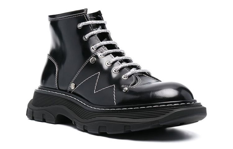 (WMNS) Alexander McQueen Tread Lace-up Boots 'Black White' 718366WIC6D1081 sold by KicksCrew product image thumbnail 3