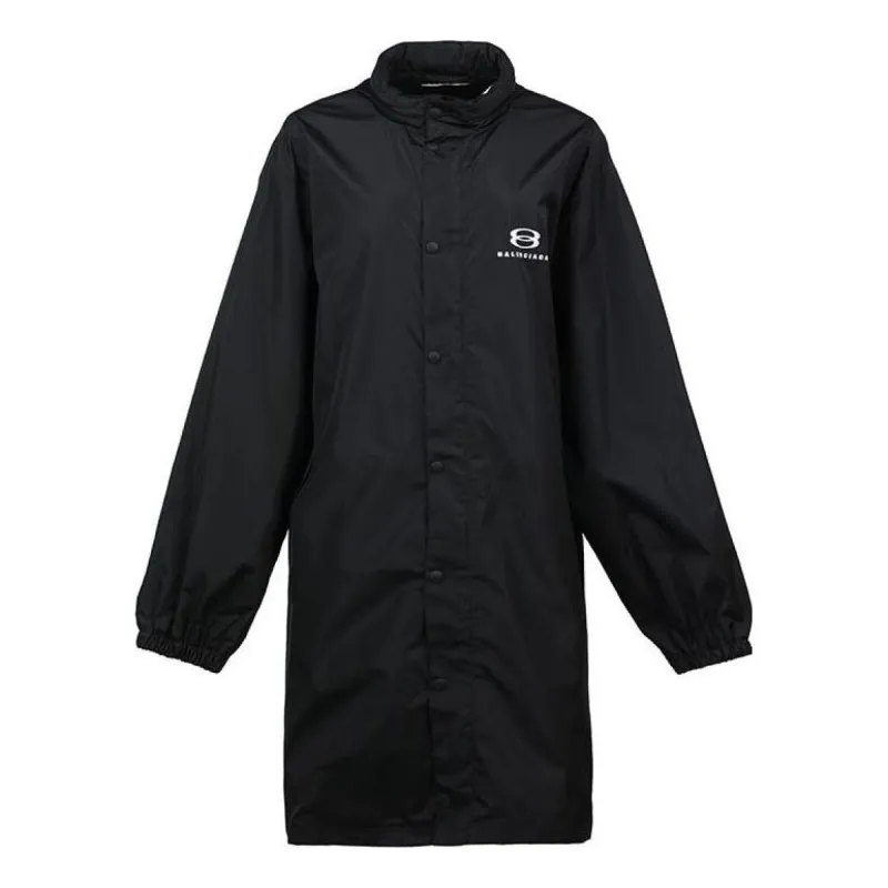 Balenciaga Logo Intarsia Raincoat 'Black' 681449TLO061000 sold by KicksCrew