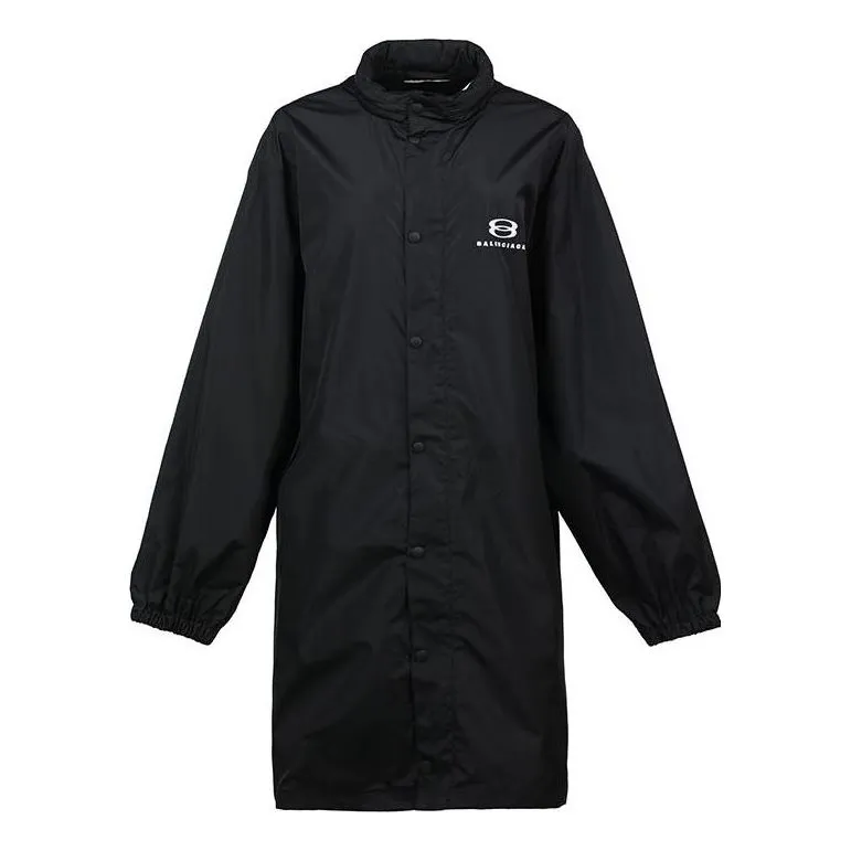 Balenciaga Logo Intarsia Raincoat 'Black' 681449TLO061000 sold by KicksCrew