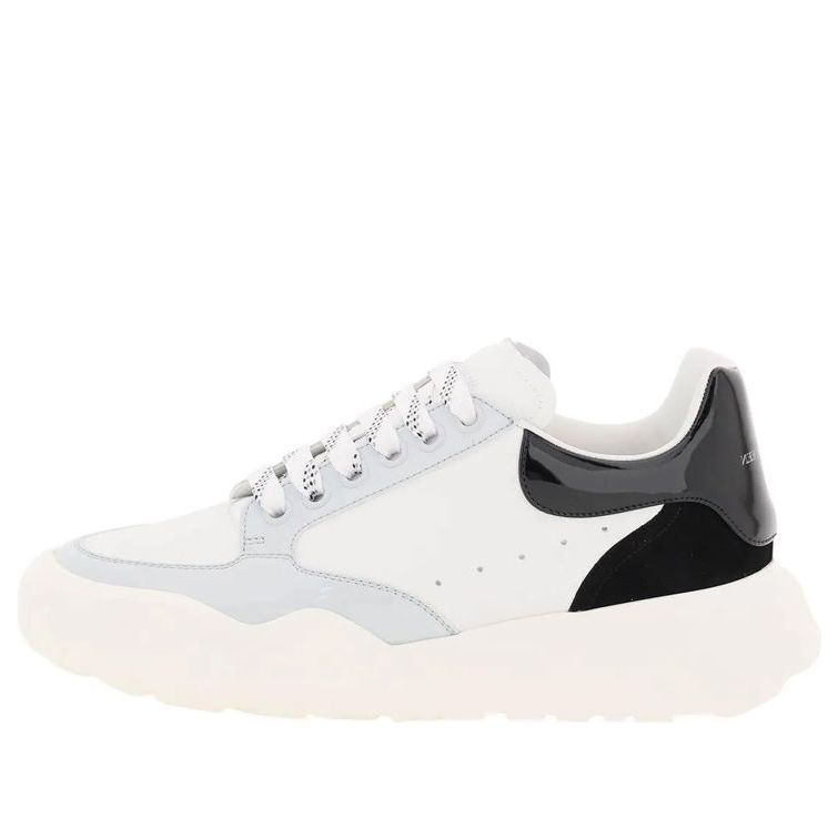(WMNS) Alexander McQueen Court Leather Sneakers 'White Black Grey' 708077WICDB8979 sold by KicksCrew